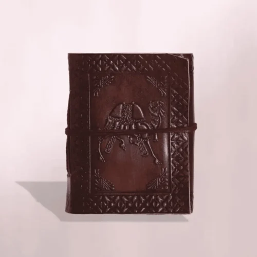 Classic brown camel design pocket size leather journal diary