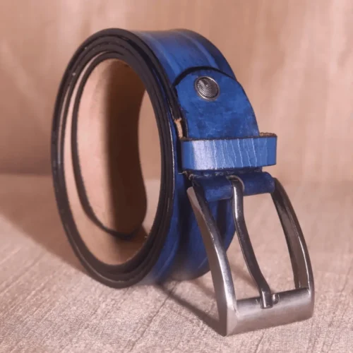 Eclipse blue leather belt