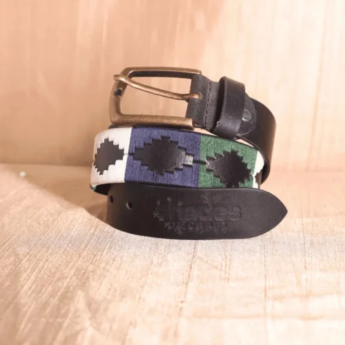 Embroidery leather belt for men