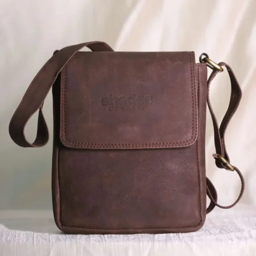 Leather crossbody sling bag for men