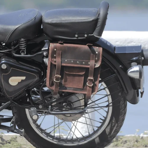 Motorcycle Leather Saddle bag